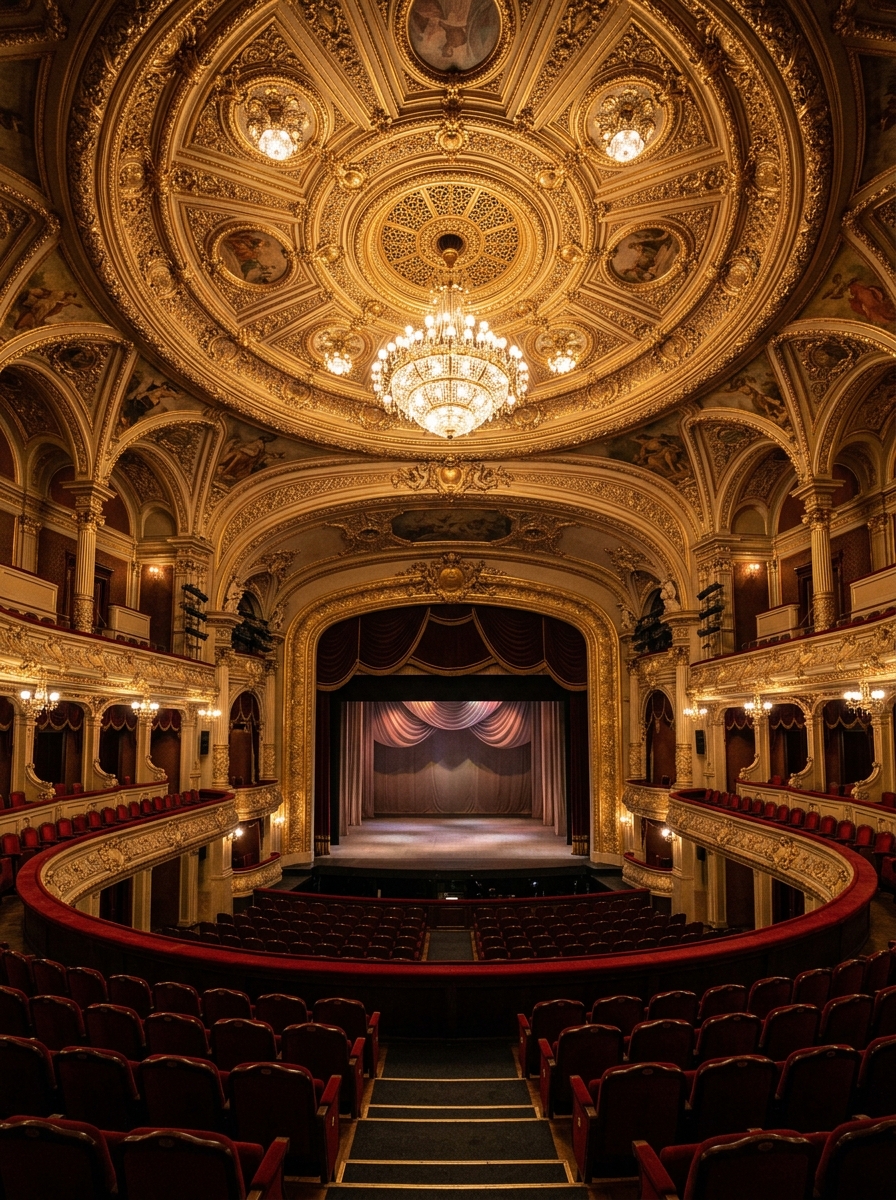 Interior of a historic Ukrainian theater hall